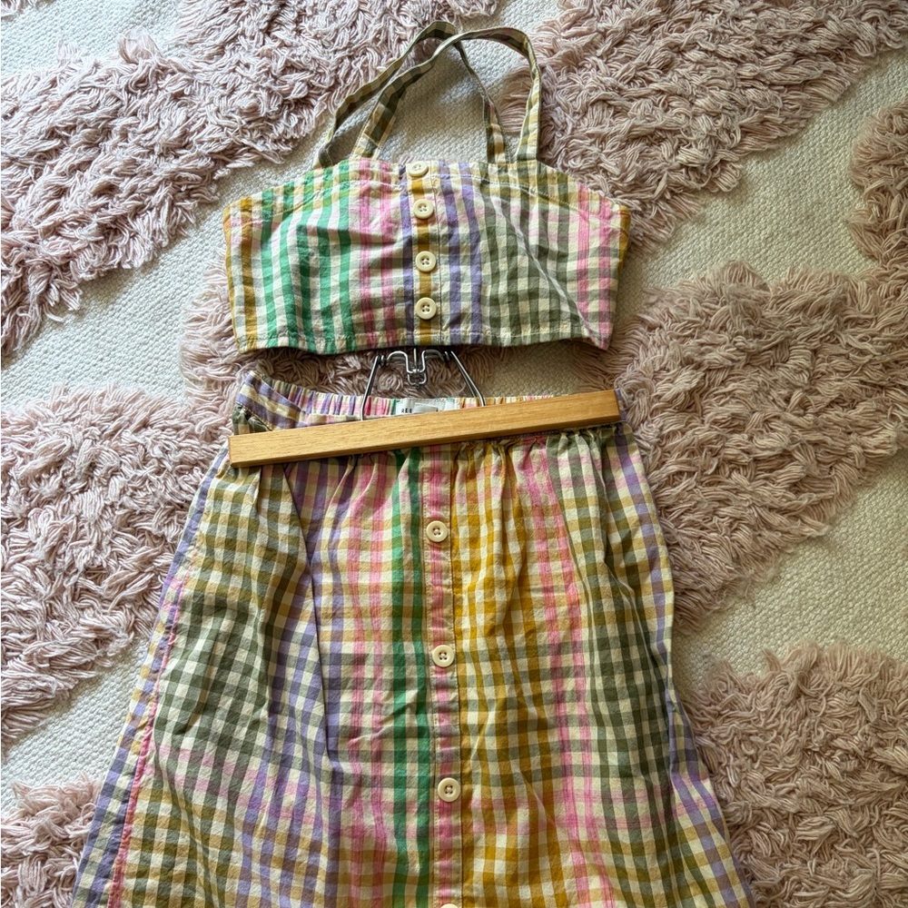 Free Assembly Girls Gingham Matched Set Size 6
